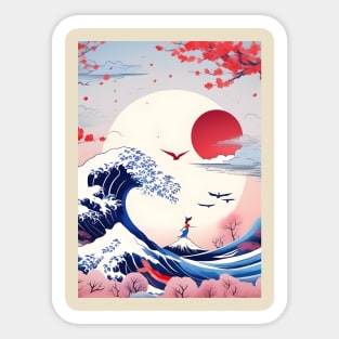 Sea japanese culture Sticker